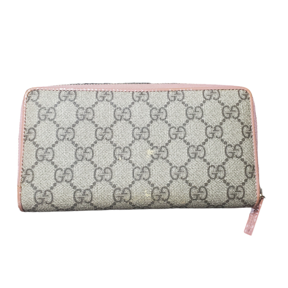 GUCCI GG Logo Ribbon PVC Zip Around Long Wallet - Picture 2 of 16